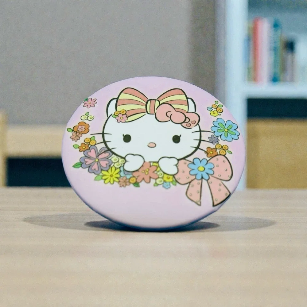 Sanrio Hello Kitty and Friends Pink Compact Mirror Teddy Bear Heart Kawaii